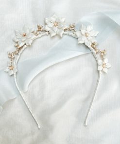 gold flower and leaf crown