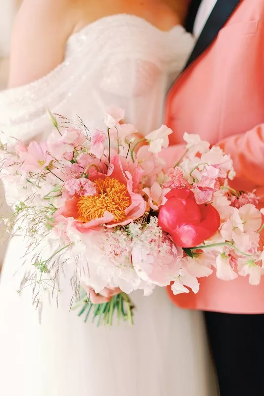 Luxury Festival of pink florals wedding inspiration with British flowers